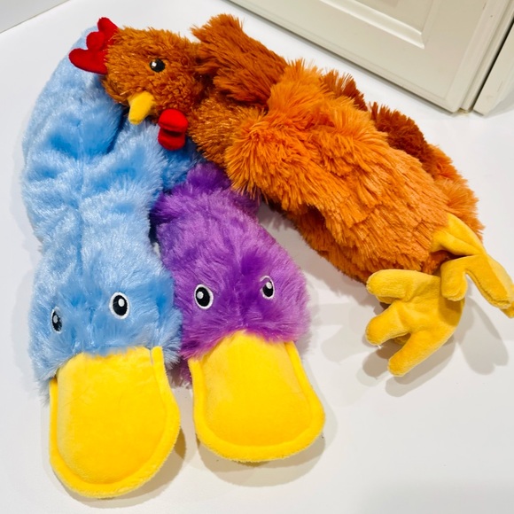 Other - NEW! 3 Dog Sqeaky Plush Animals NWOT